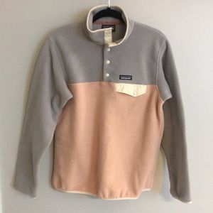 Patagonia Womens Synchilla Snap-T Pullover Pink Rose and Gray size M
